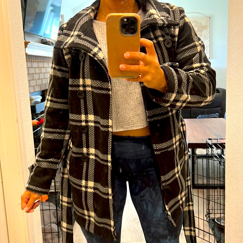 Black plaid jacket